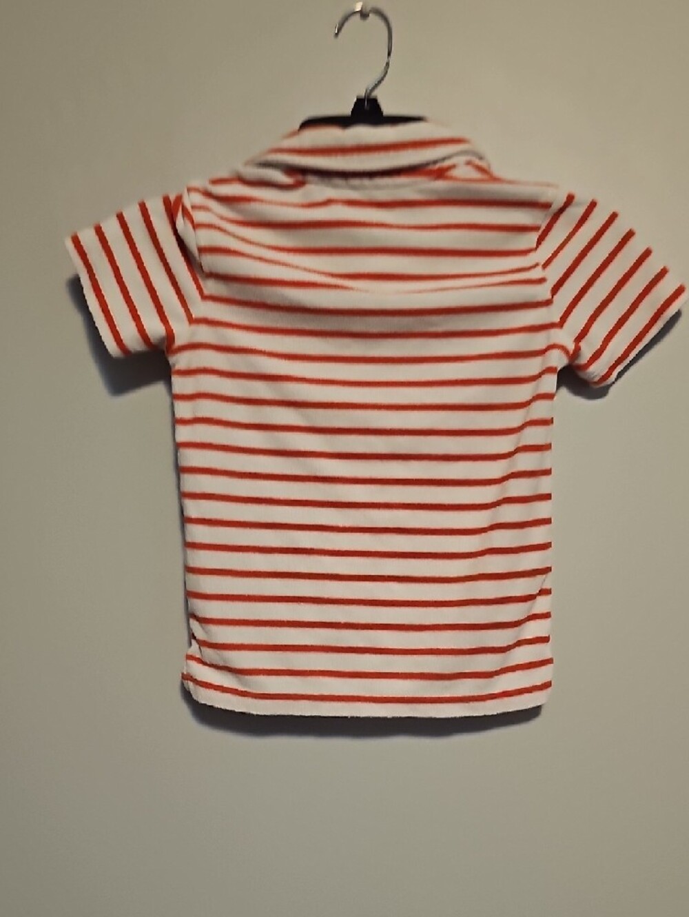 Boden White and Orange Terry Towel Cloth Striped Polo for Kids - Picture 4 of 4